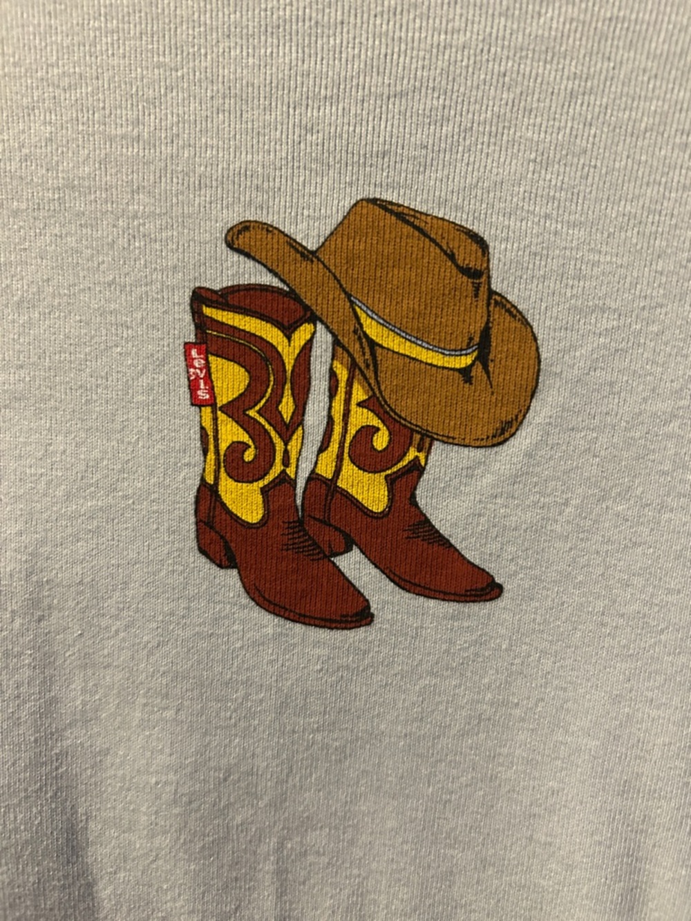 Light Blue Graphic Tee with Cowboy Boots & Hat LEVIS - Picture 3 of 4